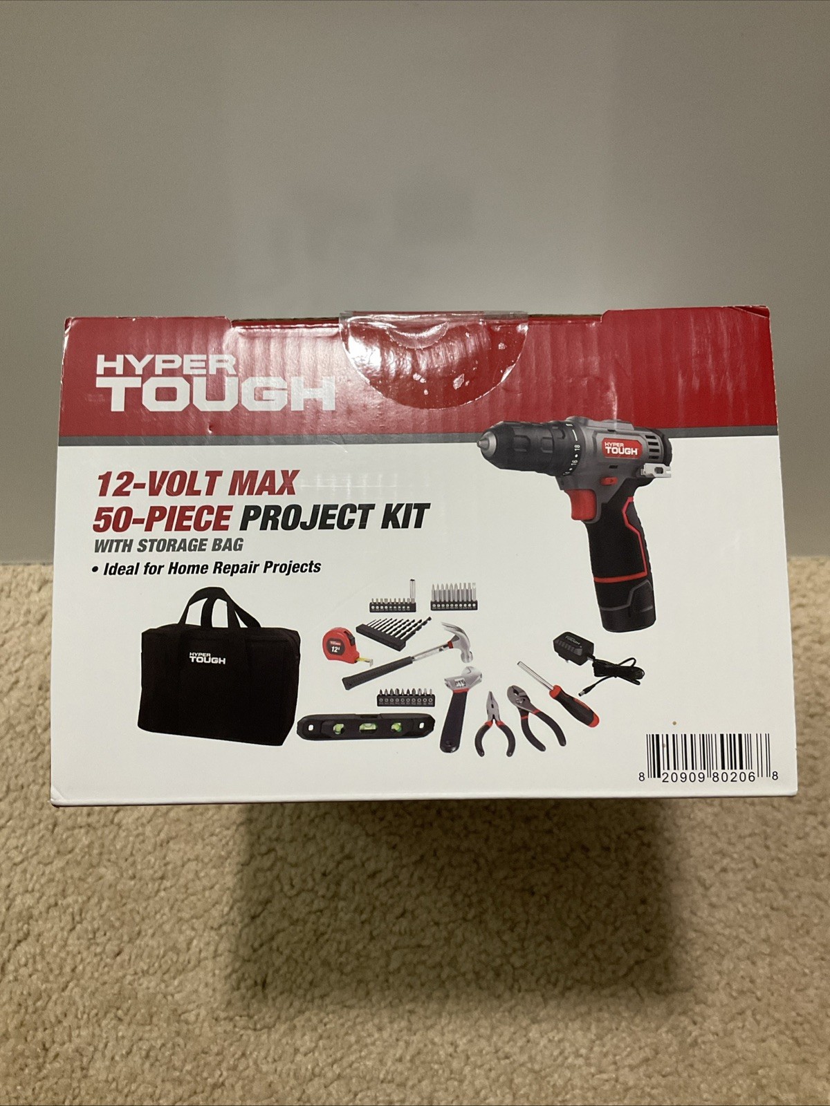 Hyper Tough 12-Volt Max 50-Piece Project Kit With Storage Bag, 3/8&Prime; Keyless 15Nm