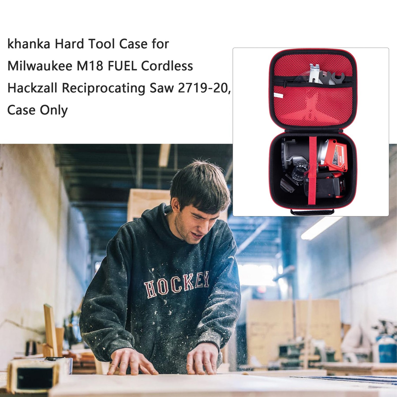 khanka Hard Case Replacement for Milwaukee 8.27 x 7.87 x 5.5 inches, Red