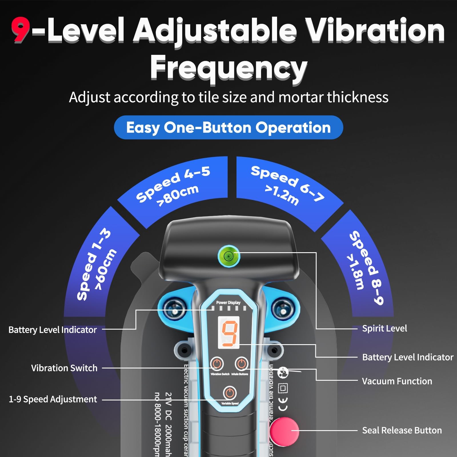 Tile Vibration Tool with Electric Suction Cup, Tile Vibrator for Makita 18v B…
