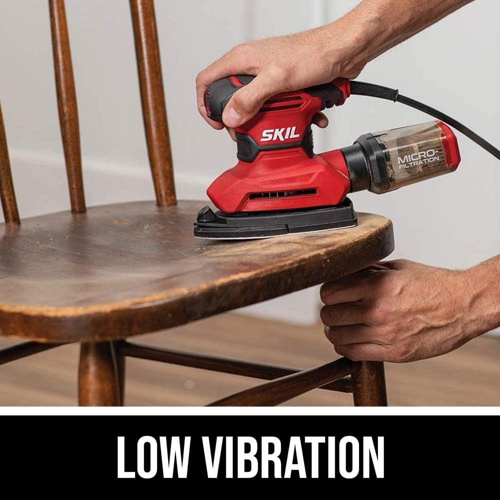Corded Multi-Function Detail Sander with Micro-Filter Dust Box 3 Additional A…