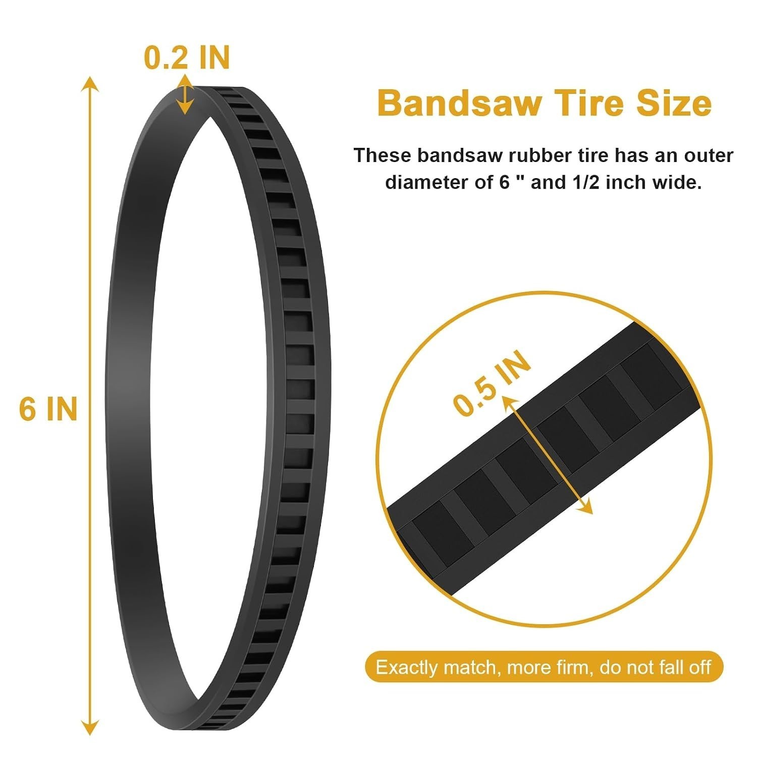 4 Pack 650721-00 Bandsaw Rubber Tires Replacement for Dewalt Portaband Rubber