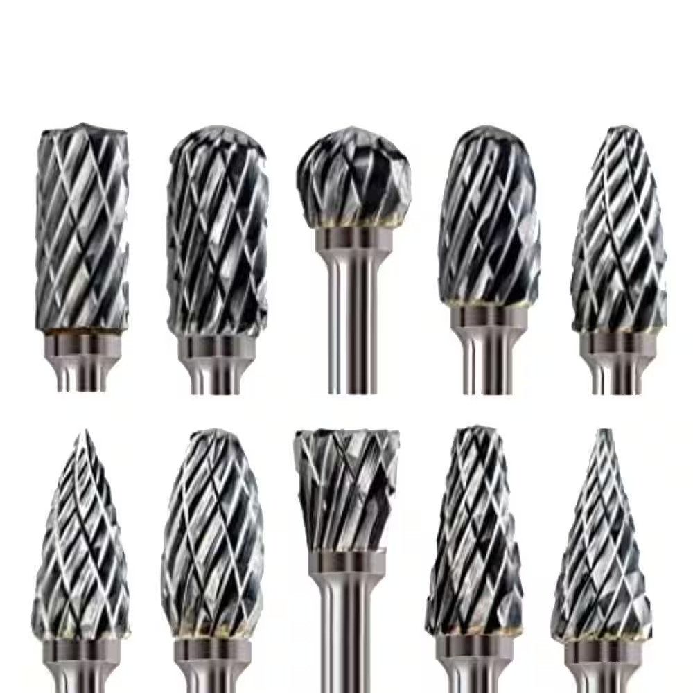 1/8 In. Tungsten Carbide Burr Bits Set, Double Cut Rotary Tool Kit for Dremel Me