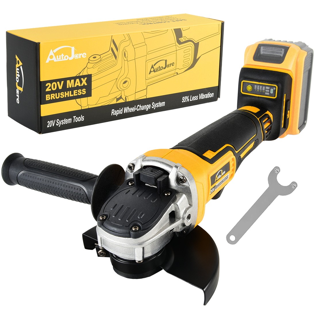 Cordless 4-1/2&Prime; Power Angle Grinder for Dewalt 20V Battery Brushless 9000 RPM