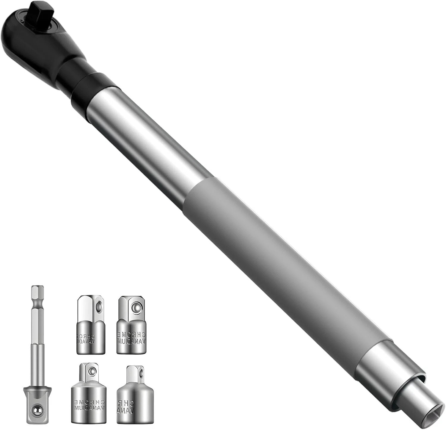 1/2&Prime; Offset Extension Wrench, Impact Ratchet Extender for Electric Drill, with 3