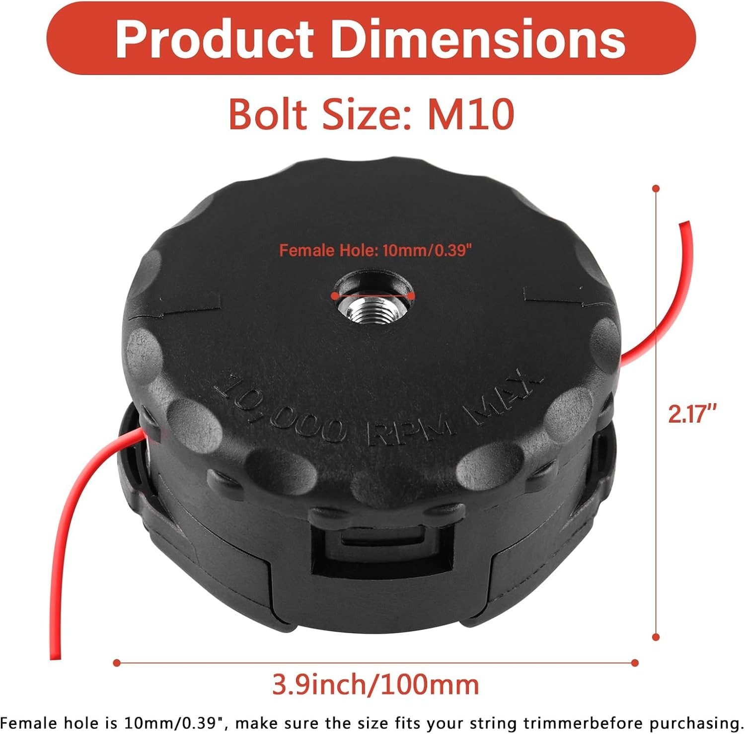 3 Pack String Trimmer Head compatible for Echo Speed Feed 400 3 Pack, Black