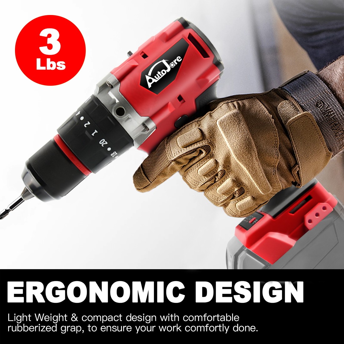 1/2&Prime; Keyless Chuck Brushless Hammer Drill for Milwaukee M18 Battery