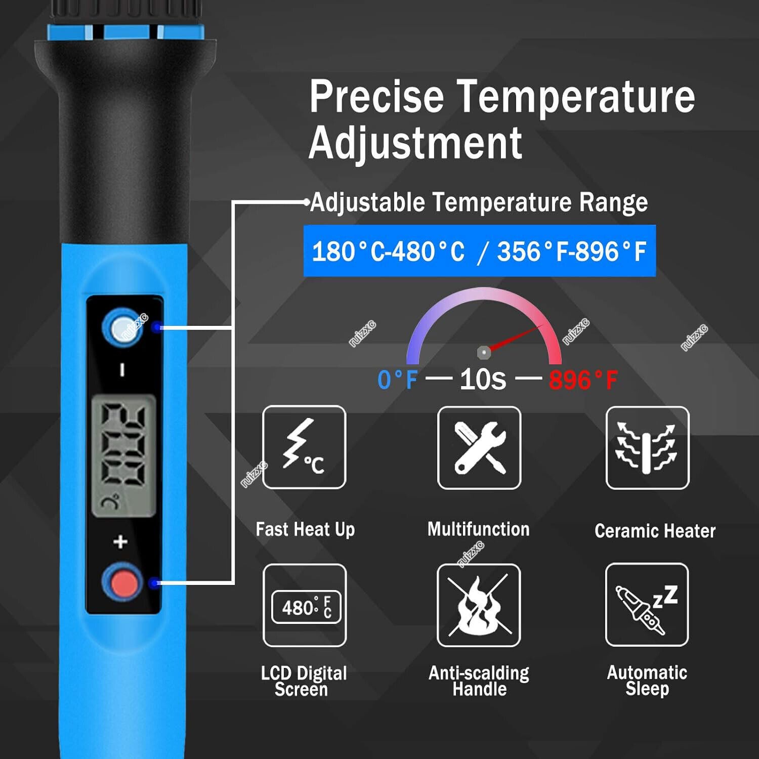 Mini Portable Cordless Soldering Iron Kit USB Rechargeable LCD Digital Tool US