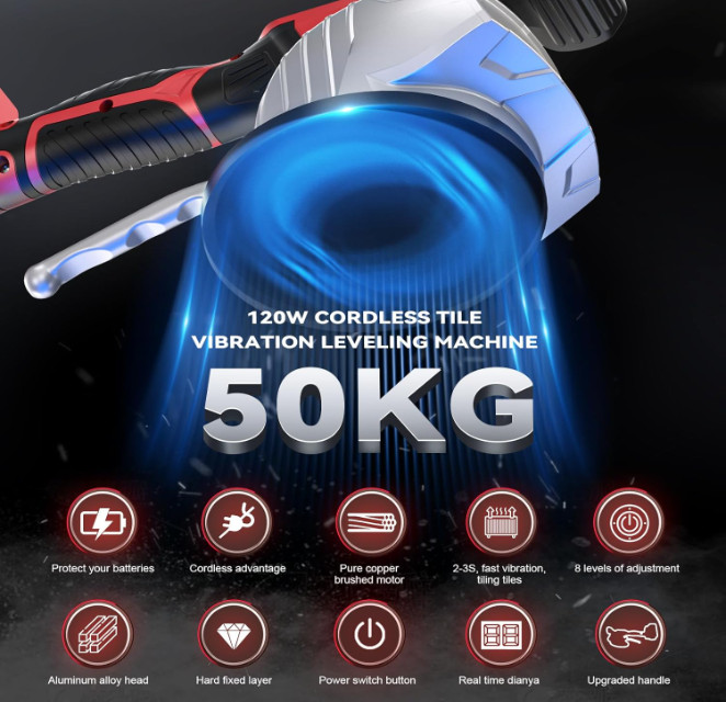 Niveladora vibratoria inalámbrica para azulejos, compatible con batería Milwauke