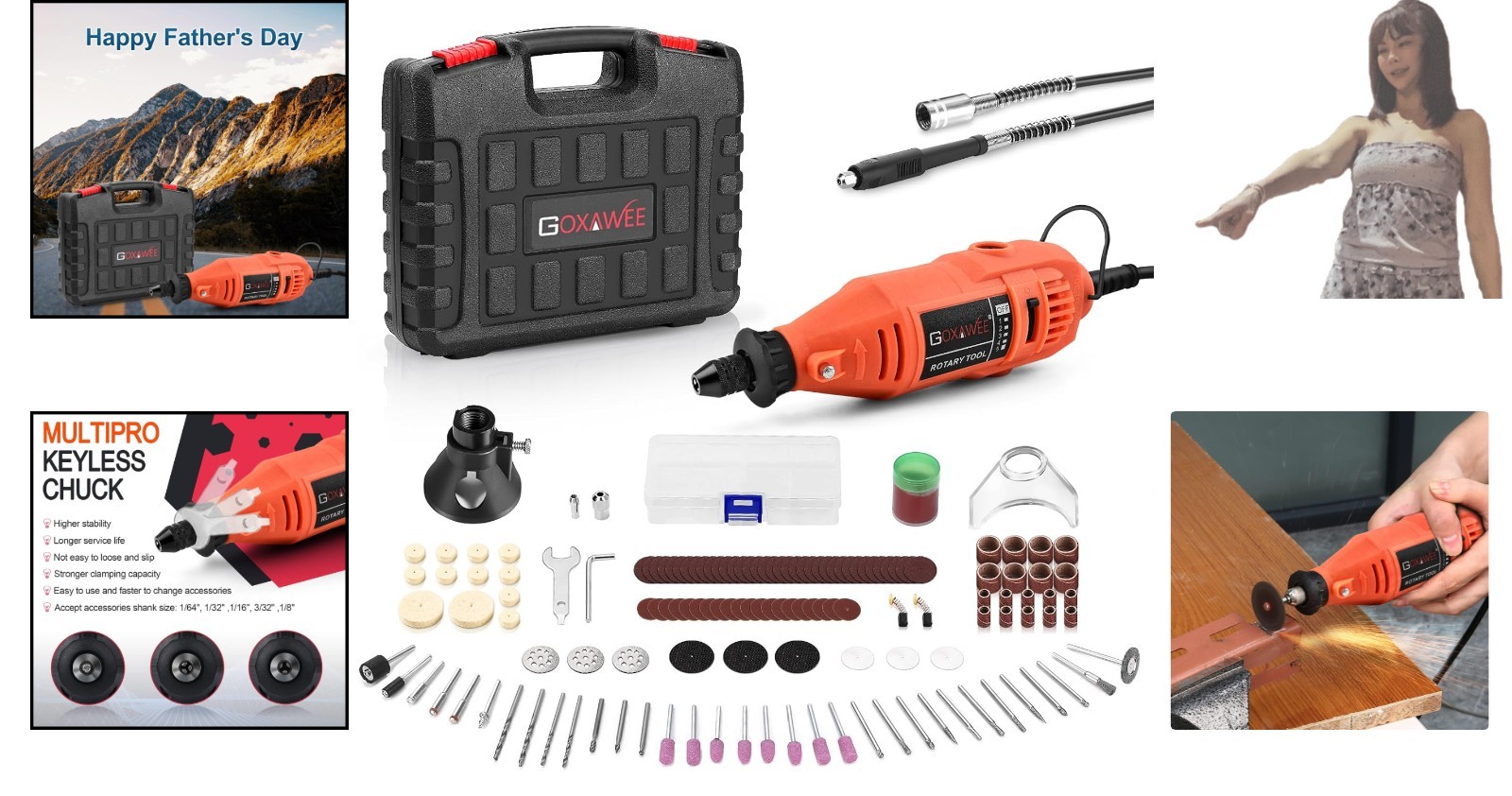 Versatile Rotary Tool Kit with Keyless Chuck & 140 Accessories for DIY Projects