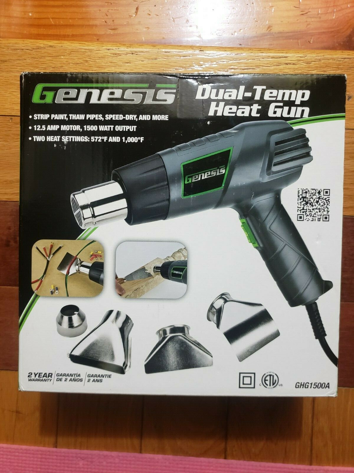 Genesis GHG1500A Dual-Temperature Heat Gun Kit 12.5Amp/120V/1500W