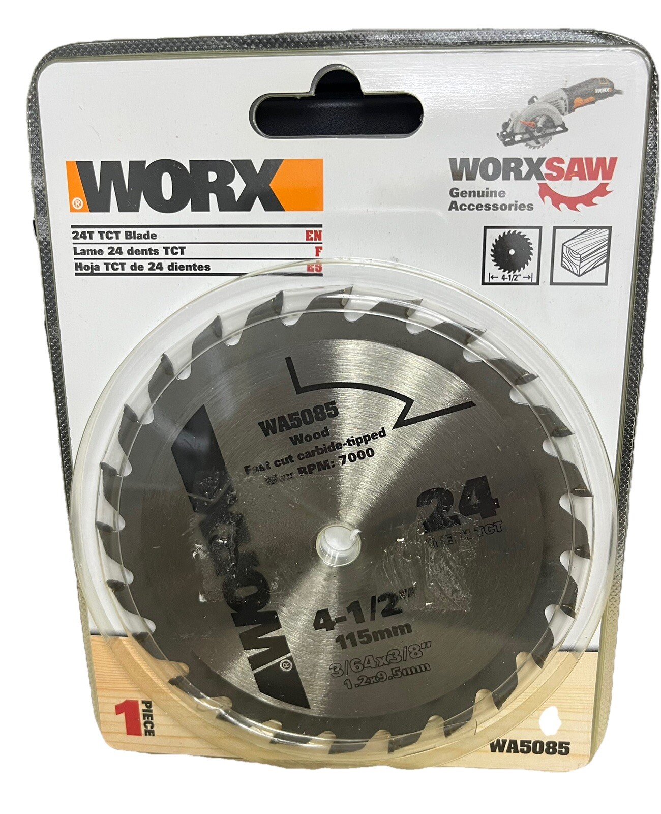 Circular Saw Blade New Worx 24t TCT WA5085 4 1/2&Prime; Carbide Tipped 1pc