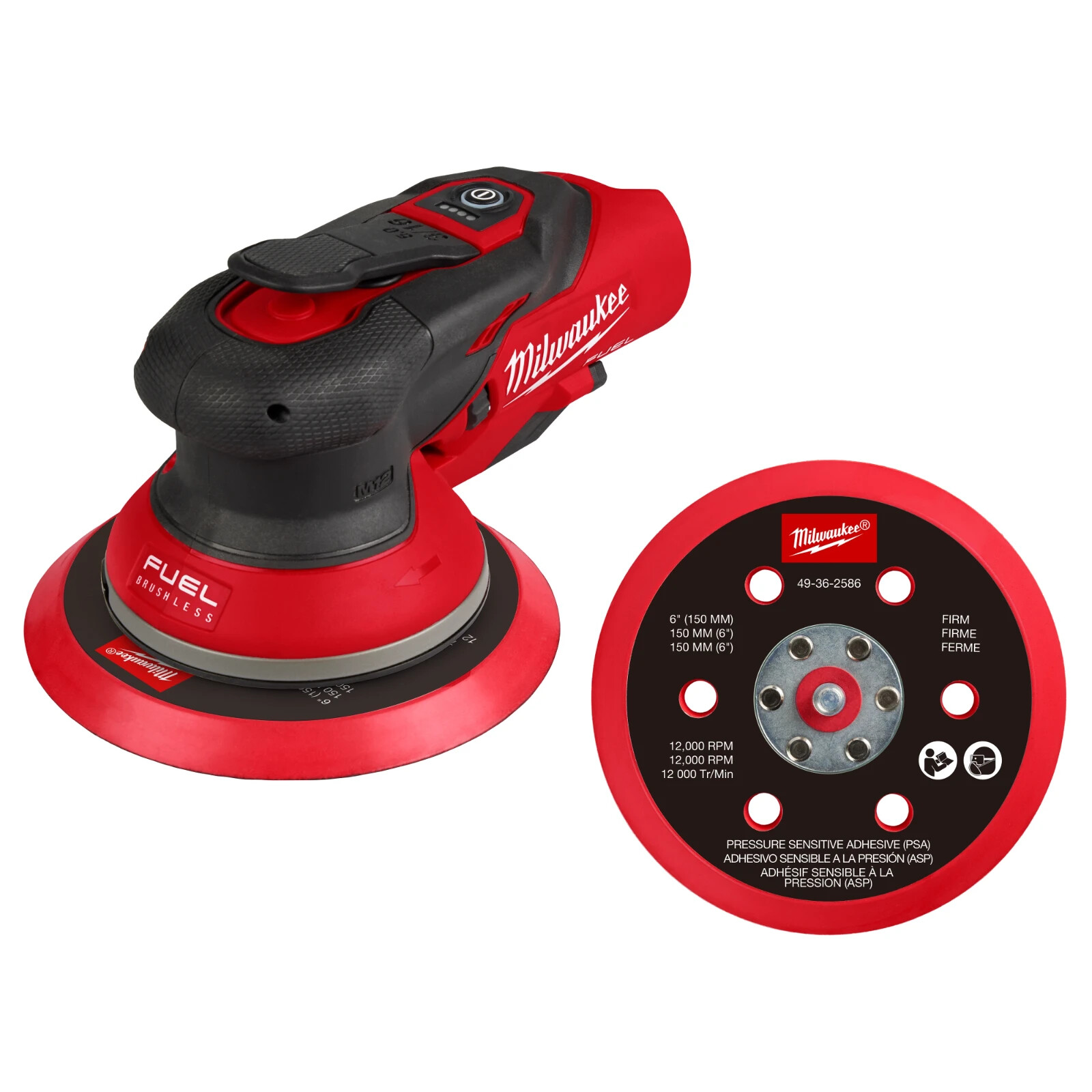 Milwaukee 2585-20 M12 FUEL 6&Prime; Random Orbital Sander – 3/16&Prime; – Tool Only