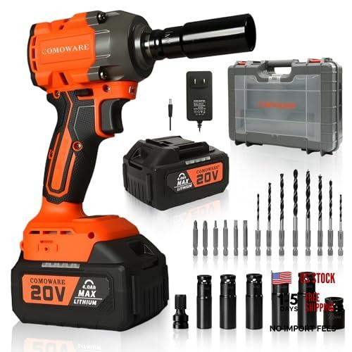 650N.m Brushless Impact Wrench, 1/2&Prime; Impact Gun w/ 4.0Ah 550N.m/ONE Battey
