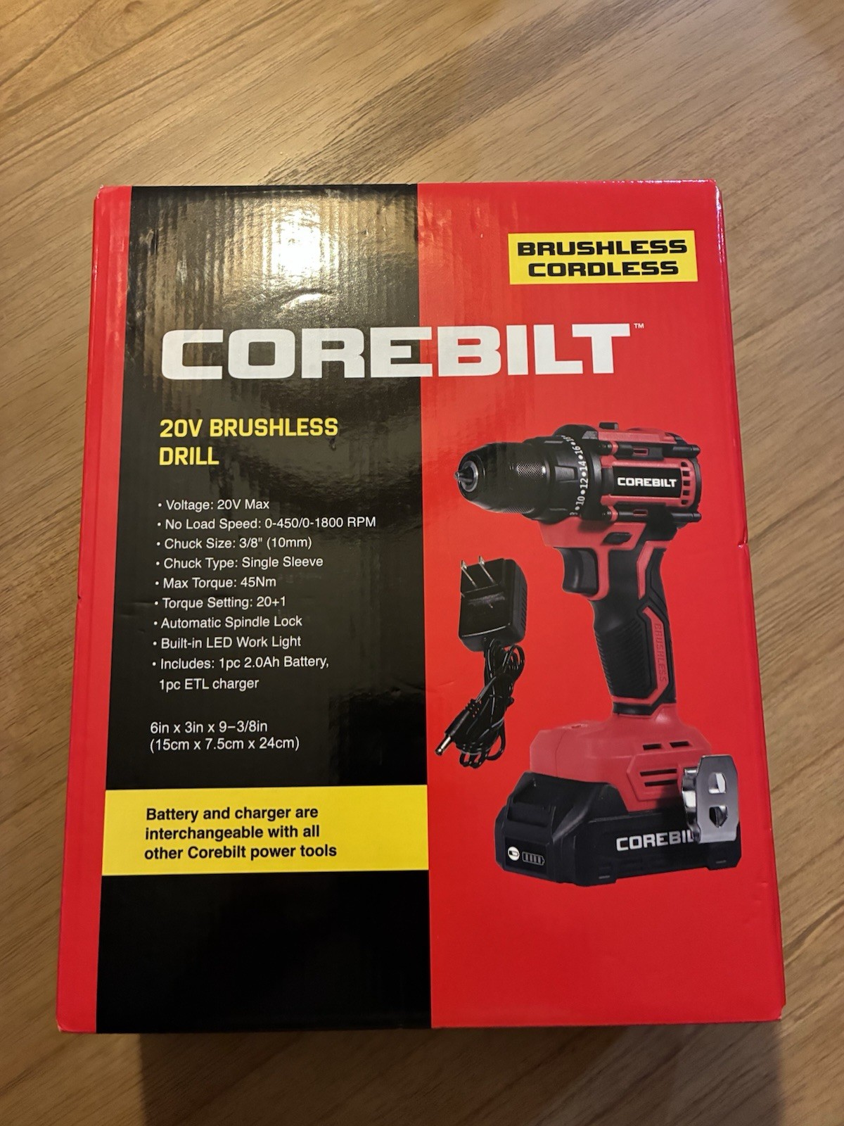 Corebilt 20V Brushless Cordless Drill/Driver Set with Battery & Charger