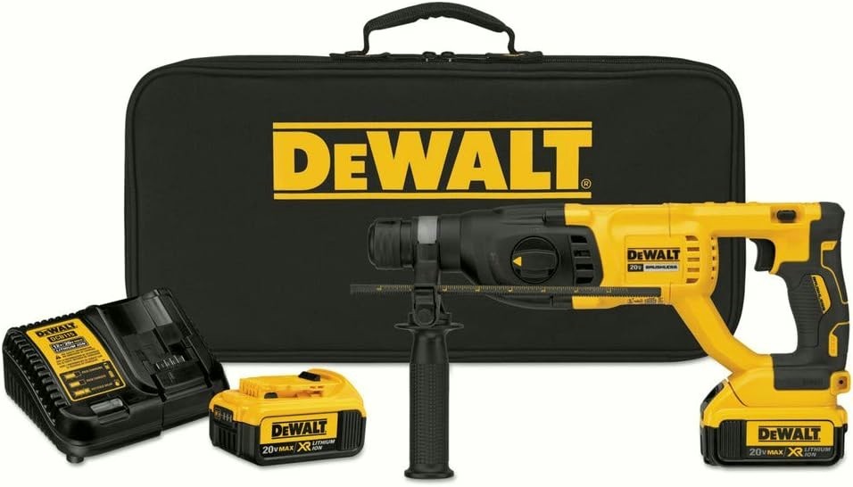 DeWALT 20V MAX Brushless 1&Prime; SDS Plus D-Handle Rotary Hammer w/ Batteries Charger