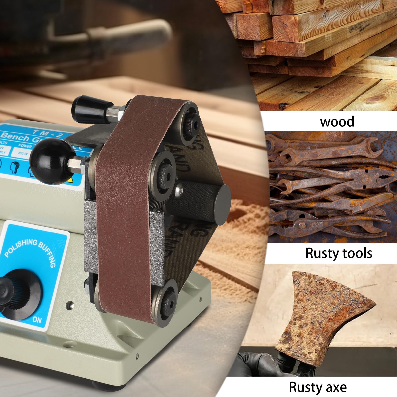 Multifunctional Wet & Dry Belt Sander,Rock Polisher,Variable Speed 1250-10000RPM