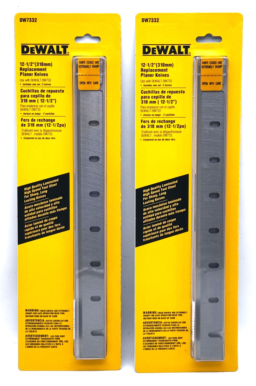 NEW Lot of 2 DeWALT DW7332 12-1/2&Prime; Replacement Planer Knives – 4 Knives in 2PK