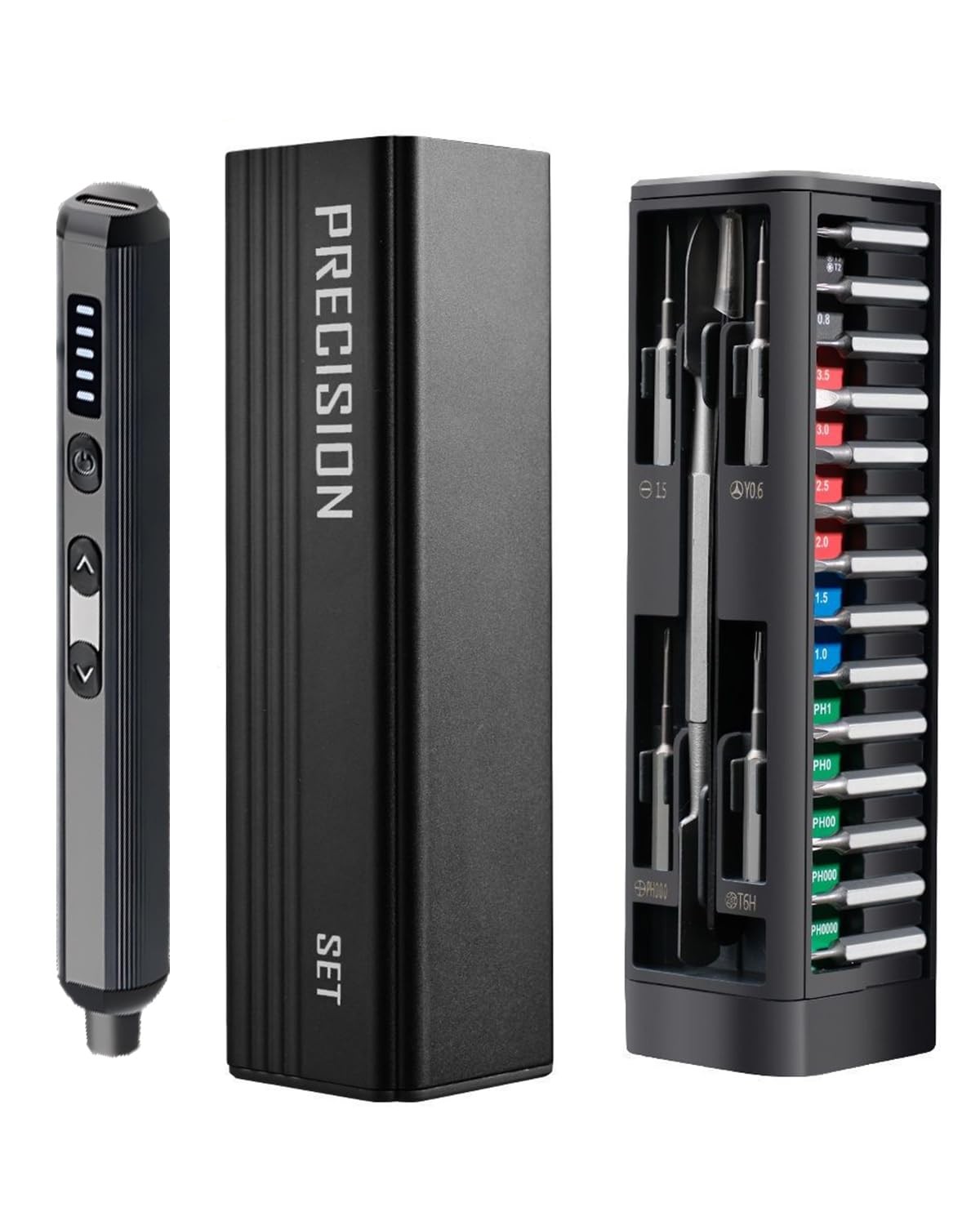FUDUOA 3.7v Mini Electric Screwdriver Set, Precision Screwdriver Set 5 Torque
