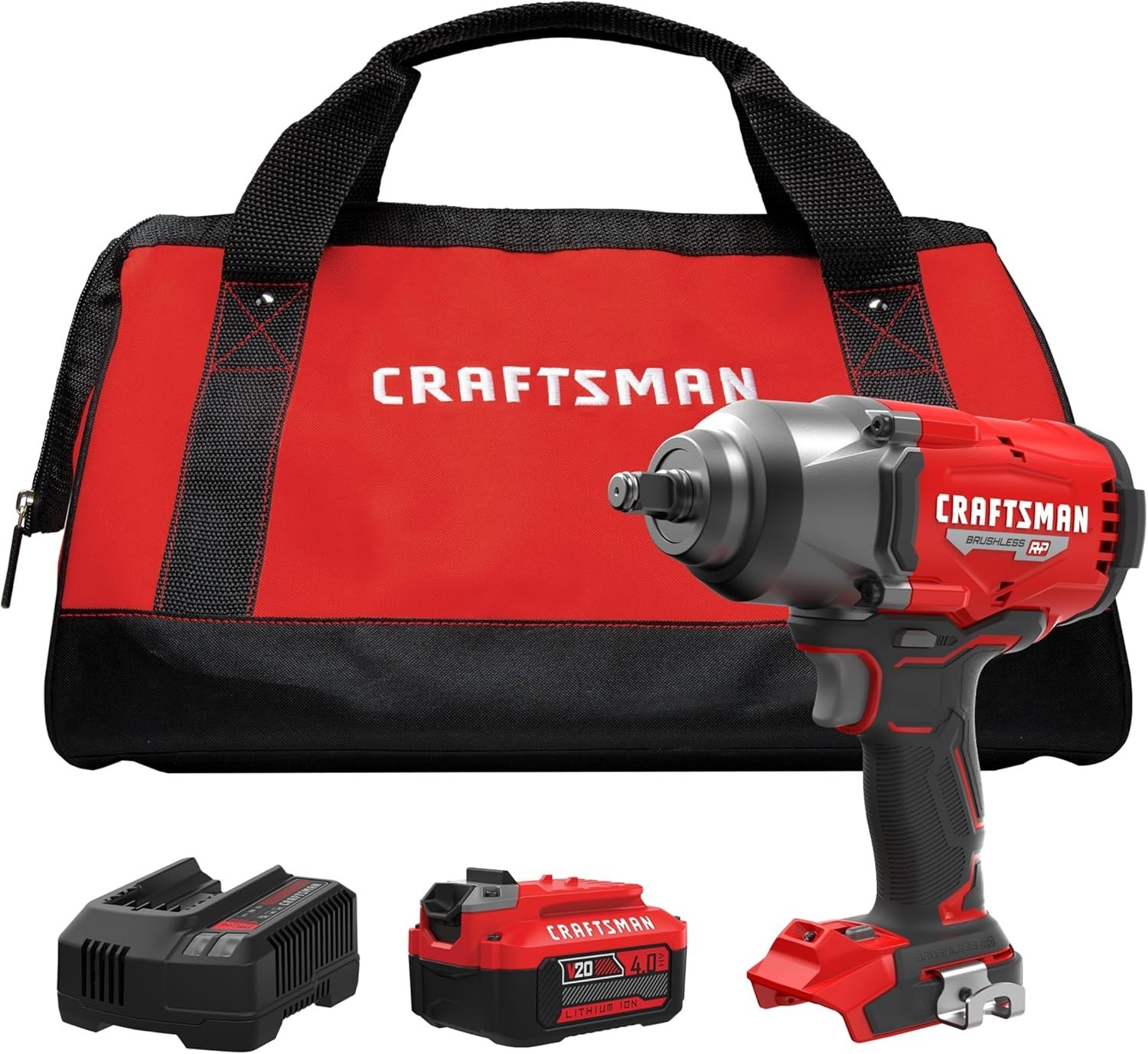 Craftsman V20 RP 1/2 Inch Drive Impact Wrench Kit 700 Ft-Lbs 4Ah Batt & Charger