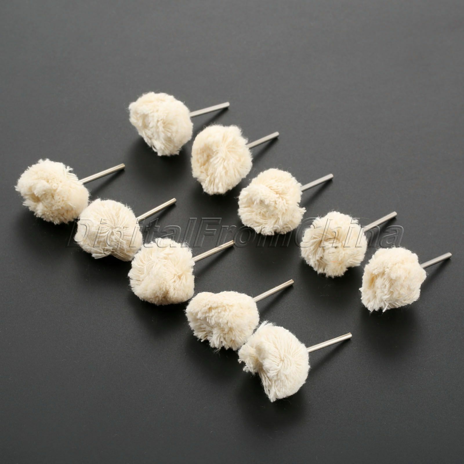 10pc 22mm Wool Yarn Polishing Buffing Wheel Brush 2.35mm Shank Craft Rotary Tool
