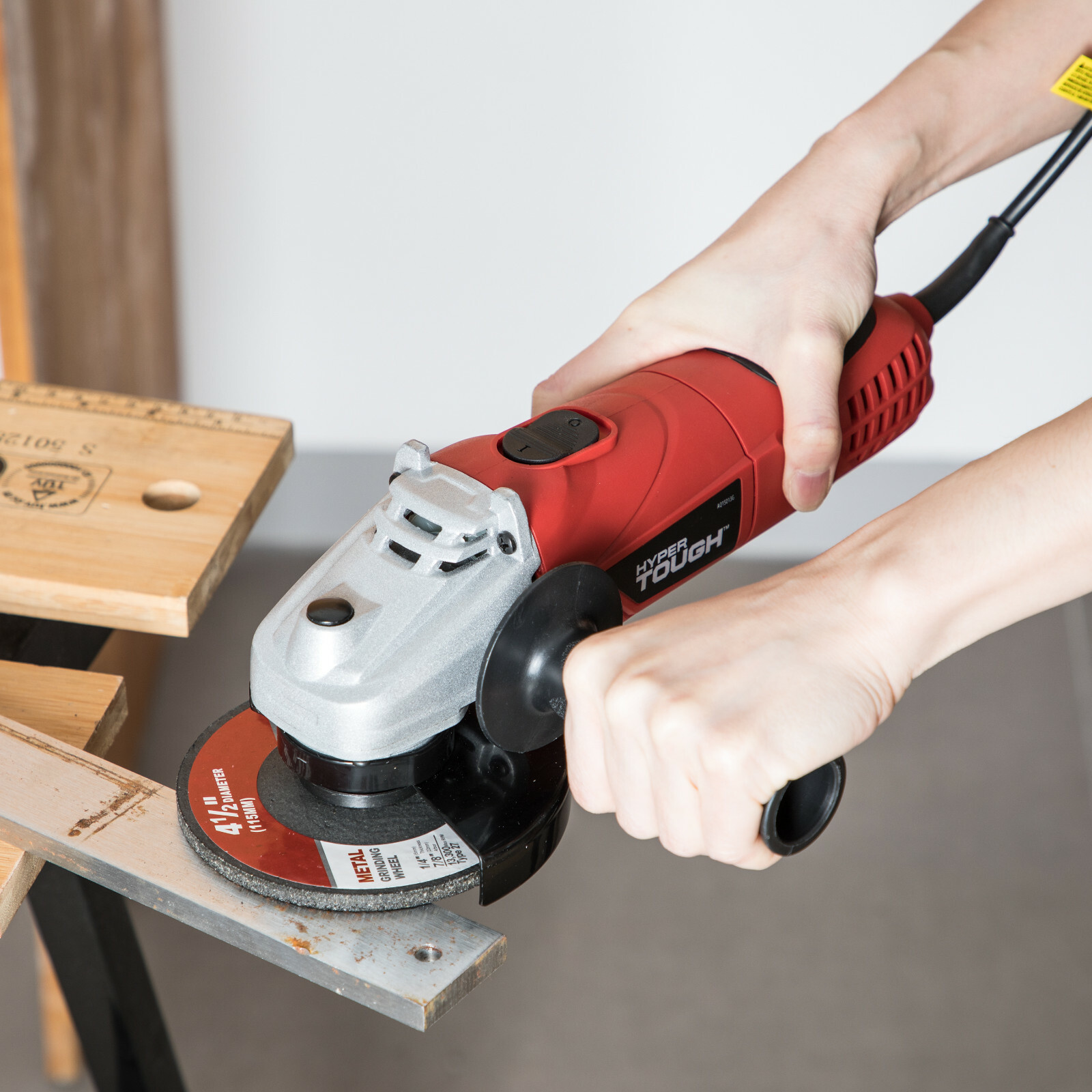 New Hyper Tough 6-Amp Angle Grinder 4.5 inch wheel 11500 RPM 6 ft cord