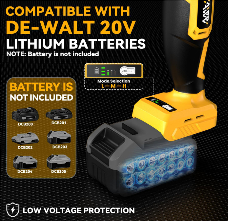 Cordless Drywall Cut-Out Tool Fit for Dewalt 20V Battery, 3 Speeds Brushless Saw