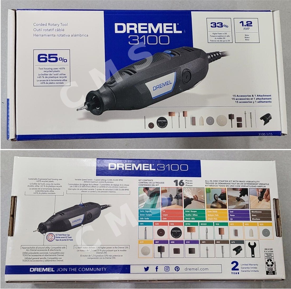 DREMEL 3100-1/15 5-Speed Rotary Tool With Accessories Bosch Former #100 #275