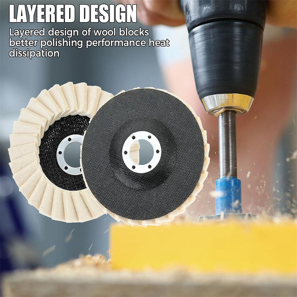 3PCS Wool Felt Polishing Buffering Wheels Polishing Wool Flap Discs For Boats