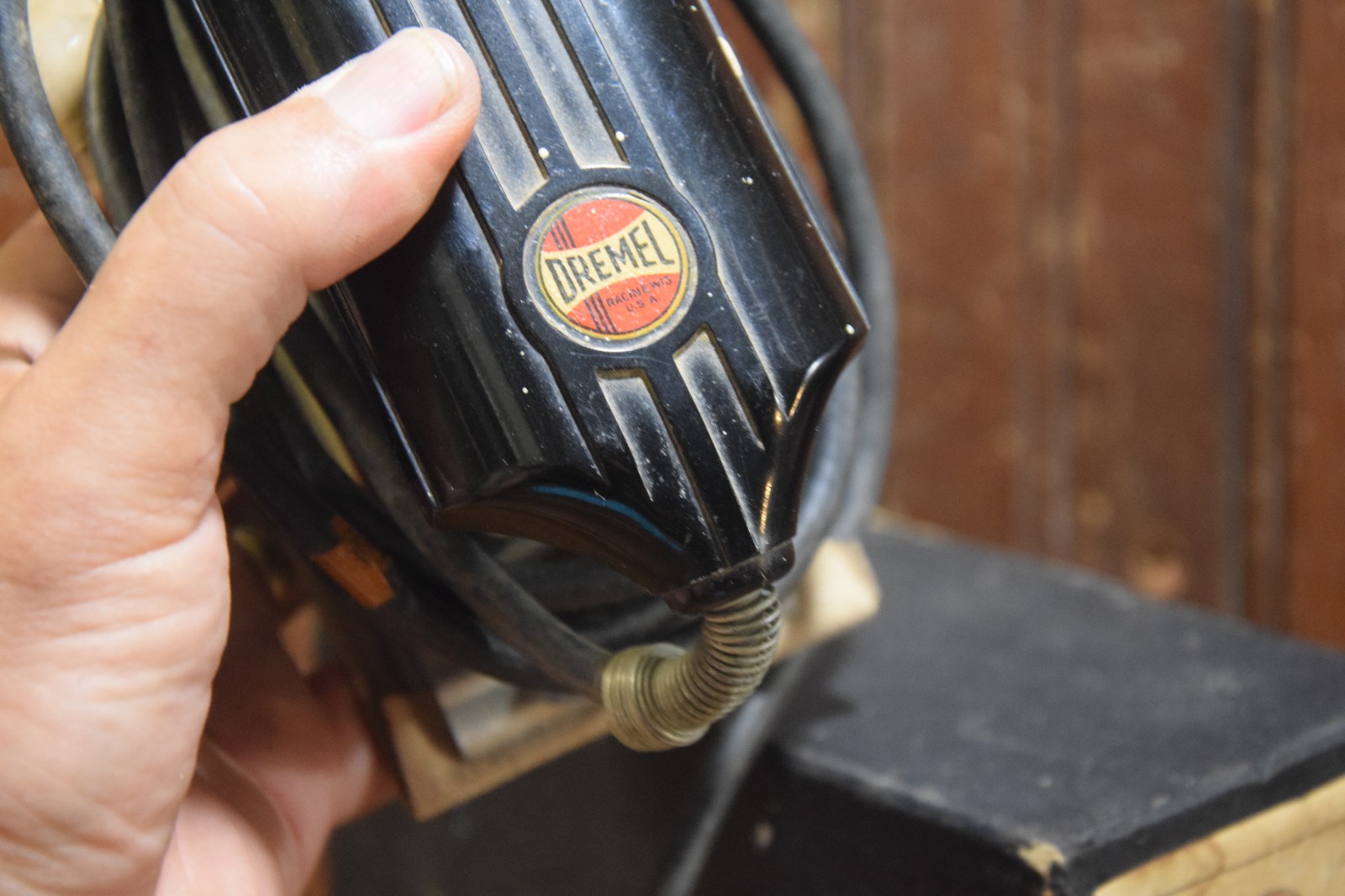 DREMEL MOTO-SANDER POLISHER BAKELITE 1940s VINTAGE WITH BOX TESTED WORKS SANDING
