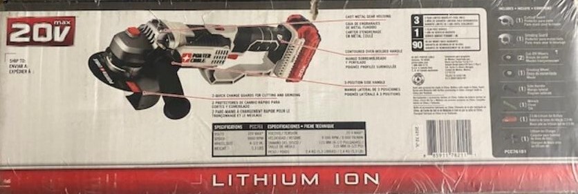 Porter-Cable PCC761D1 20V MAX 4-1/2&Prime; Cut Off Grinder Kit With Battery & Charger