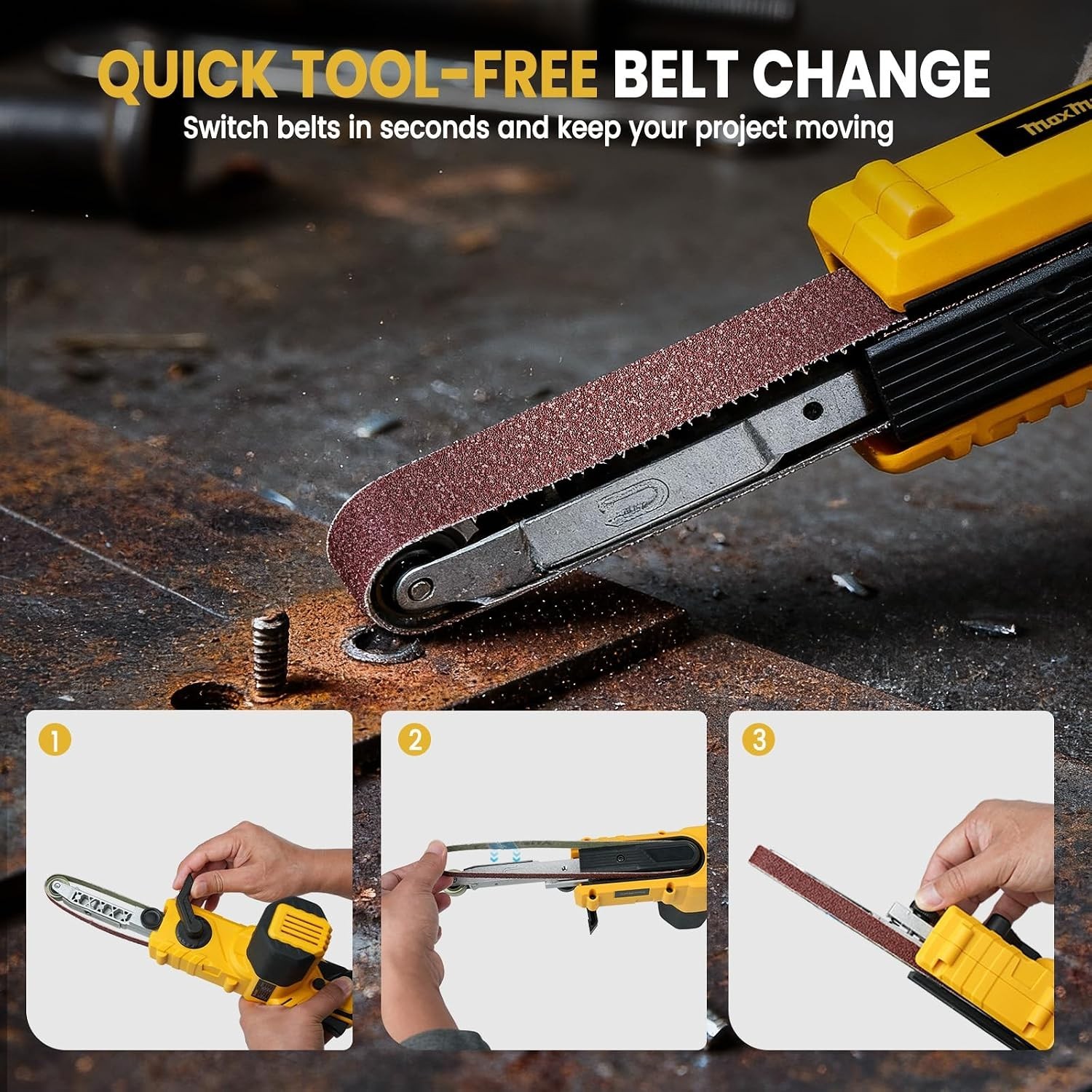 Cordless Detail Band File Sander, Compatible with DEWALT 20V MAX Battery(Tool On