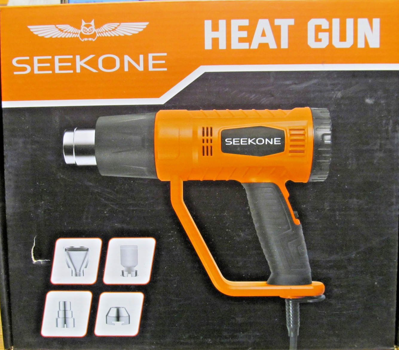 NEW SEEKONE CORDED HEAT GUN w 4 STAINLESS STEEL TIPS 1800 WATTS HG886 FREESHIP