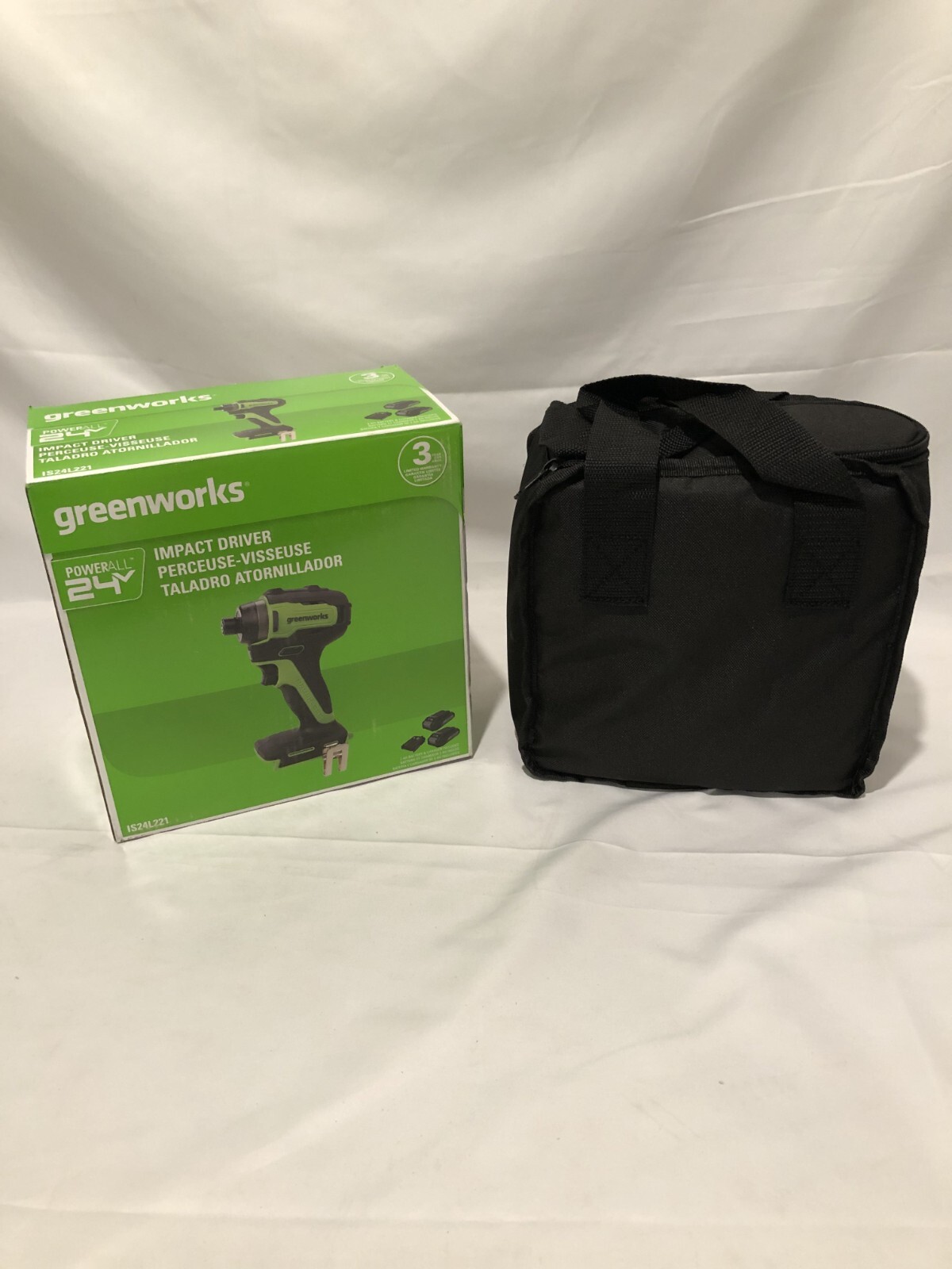 Greenworks 24V Cordless Impact Driver, (2) 2.0Ah Batteries, BAG IS24L221 NEW