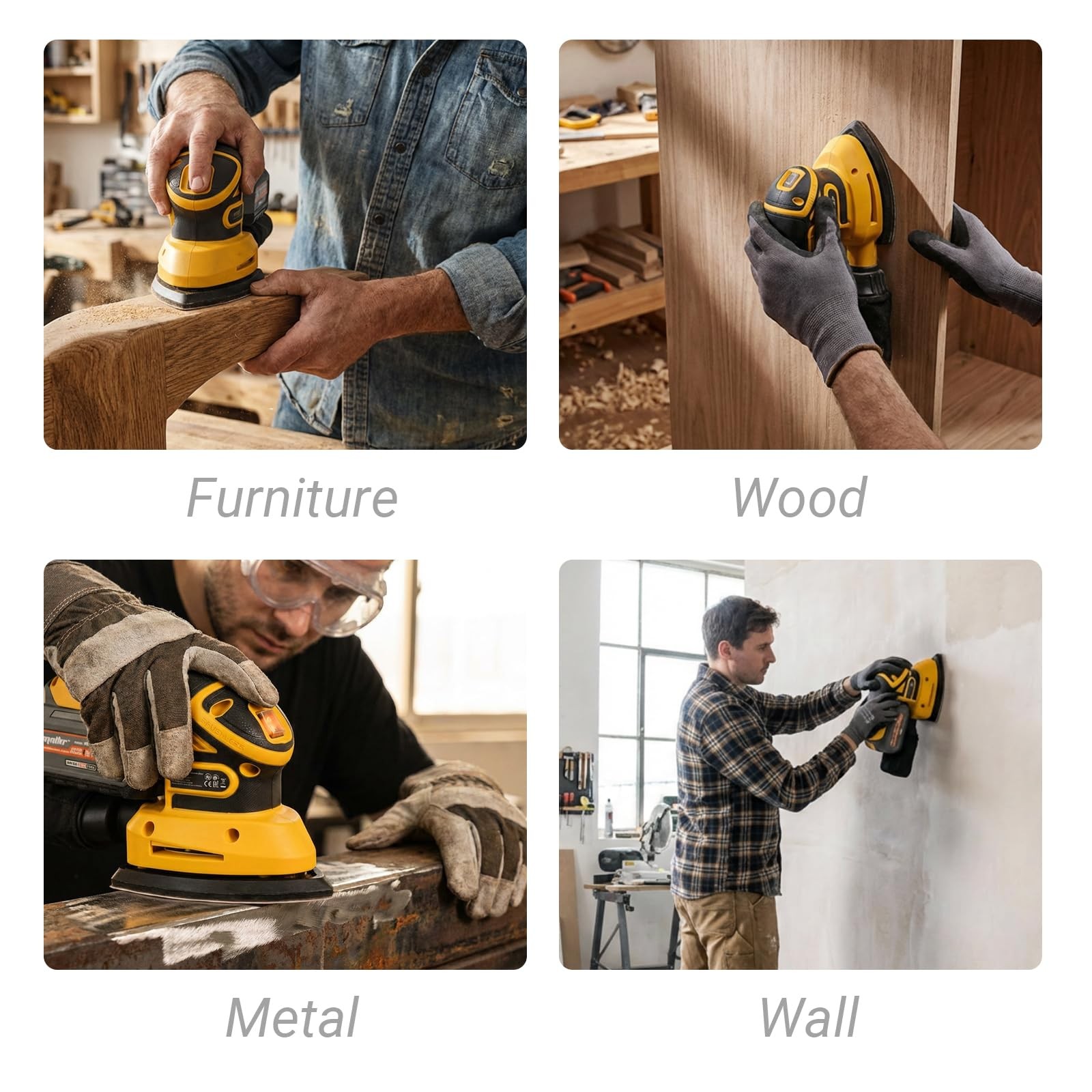 Detail Sander Brushless Cordless 12,000 OPM Compatible with Dewalt 20V MAX