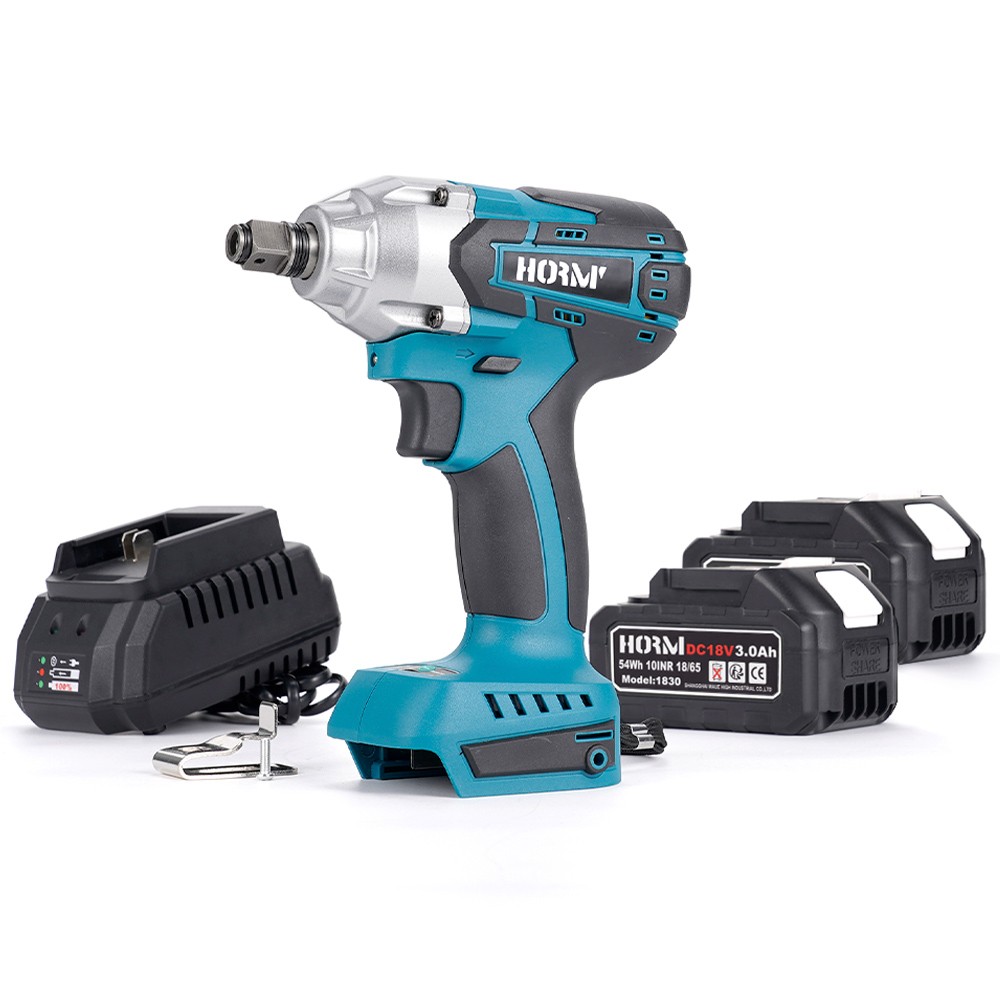 18V Cordless Impact Wrench 1/2&Prime; High Torque Brushless Drill w/ 2X 3ah Batteries