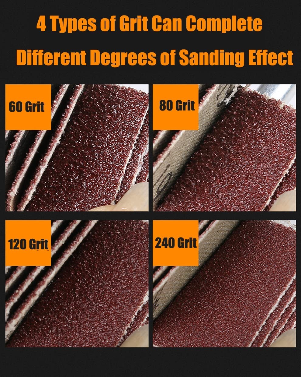 Abrasive Flap Wheel Sander Set 20pcs 5 Sizes 60/80/120/240 Grits for Drill