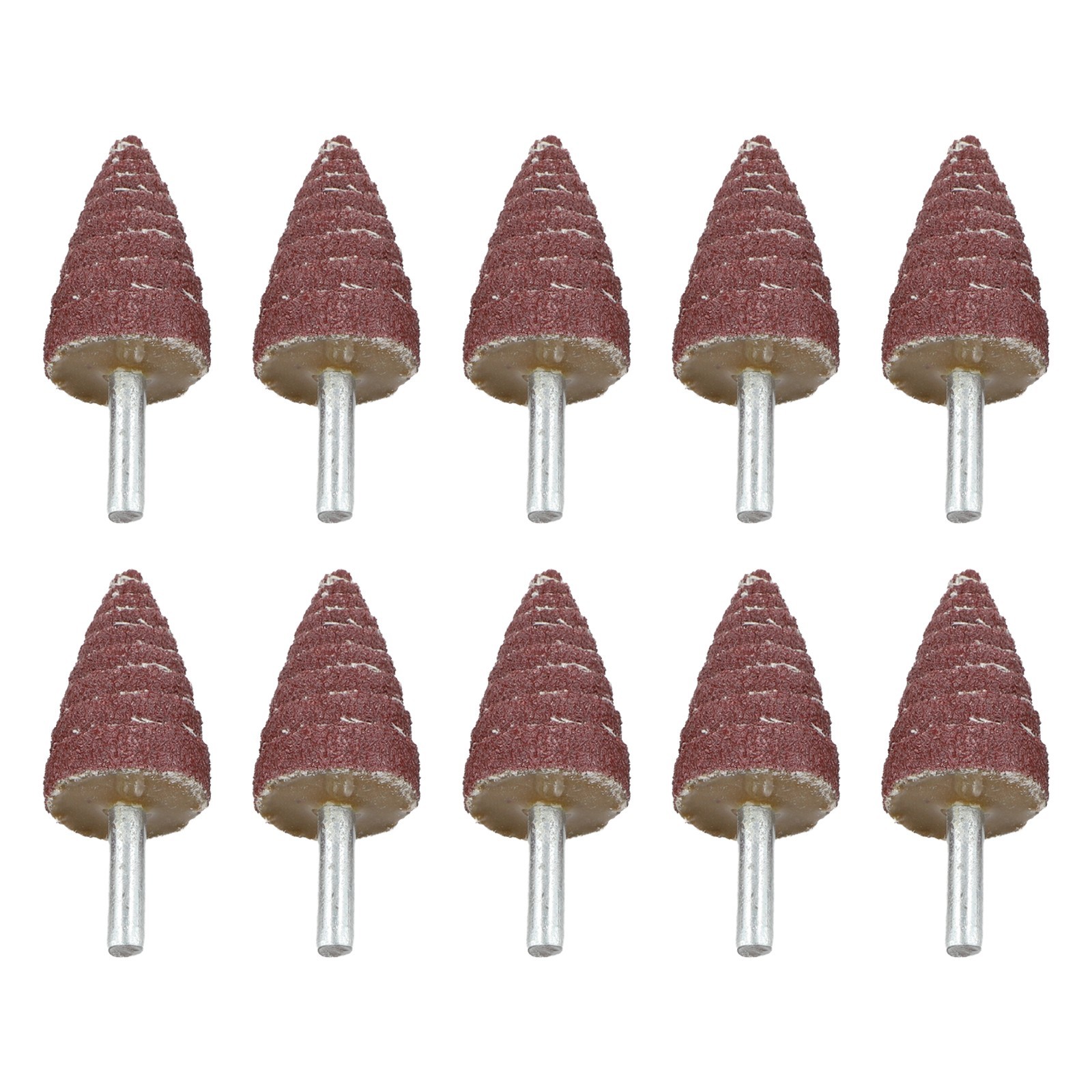 10PCS Tapered Cone Grinding Heads with 6MM Shank for Electric Grinding