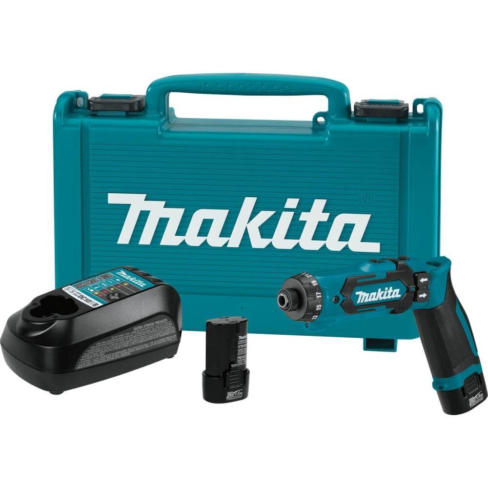 Makita 7.2V 1/4Inch Hex Driver Drill Kit With Auto Stop Clutch