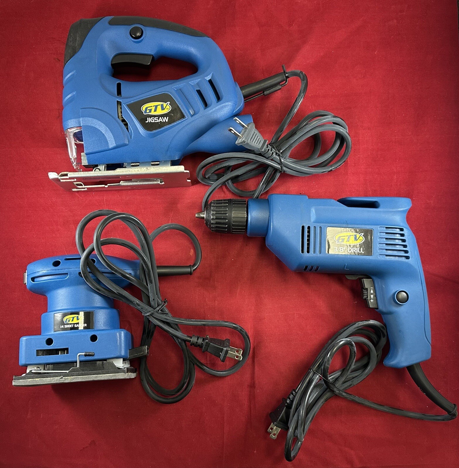 GTV Electric Tool Kit Ft Jigsaw, Drill, and Sander in Toolbag