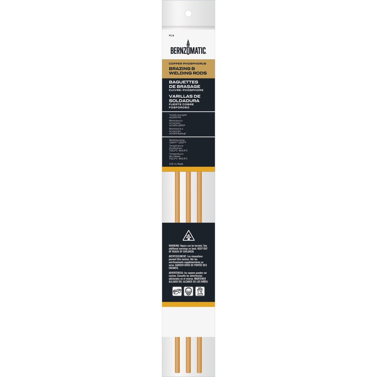 Bernzomatic Copper/Phosporous Welding and Brazing Rod (3-Pack) PC3 Bernzomatic