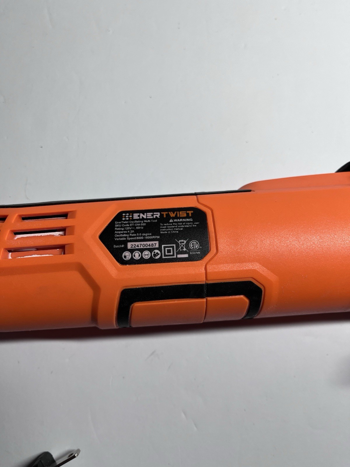 ENERTWIST Oscillating Multitool 4.2 Amp, 5.0 Degree, Orange, As Pictured