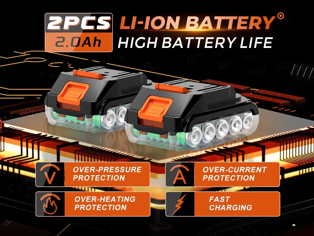 21V Cordless Impact Gun 1/2 Inch Brushless High Torque For Car Truck Lug Nut