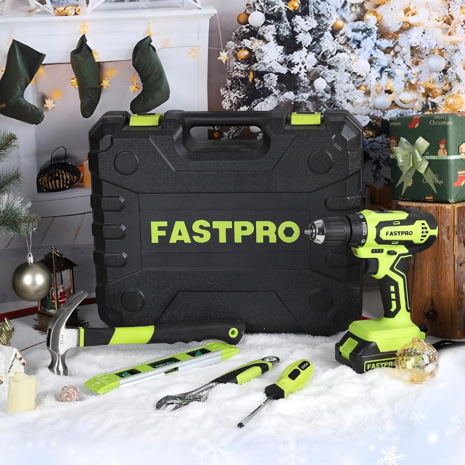 Versatile 20V Cordless Drill Driver with 177 Tools in Storage Case – Green