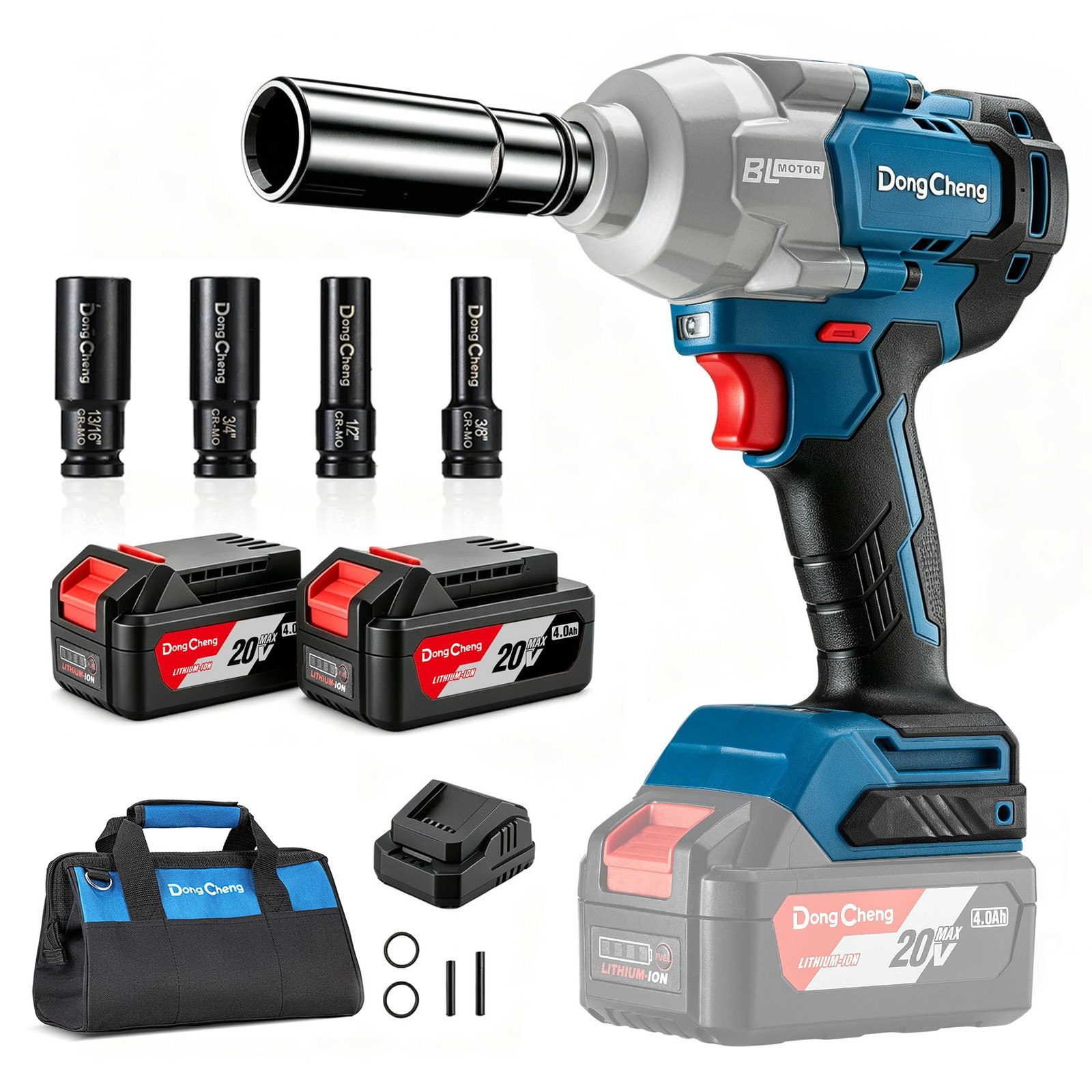 20V Brushless Impact Wrench, 670 ft-lbs (910N.m) Max Torque, 1/2 inch 4-Speed…