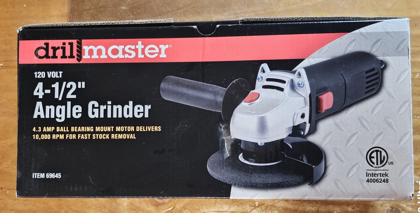 NEW DRILL MASTER 120 VOLT 4 1/2&Prime; ANGLE GRINDER