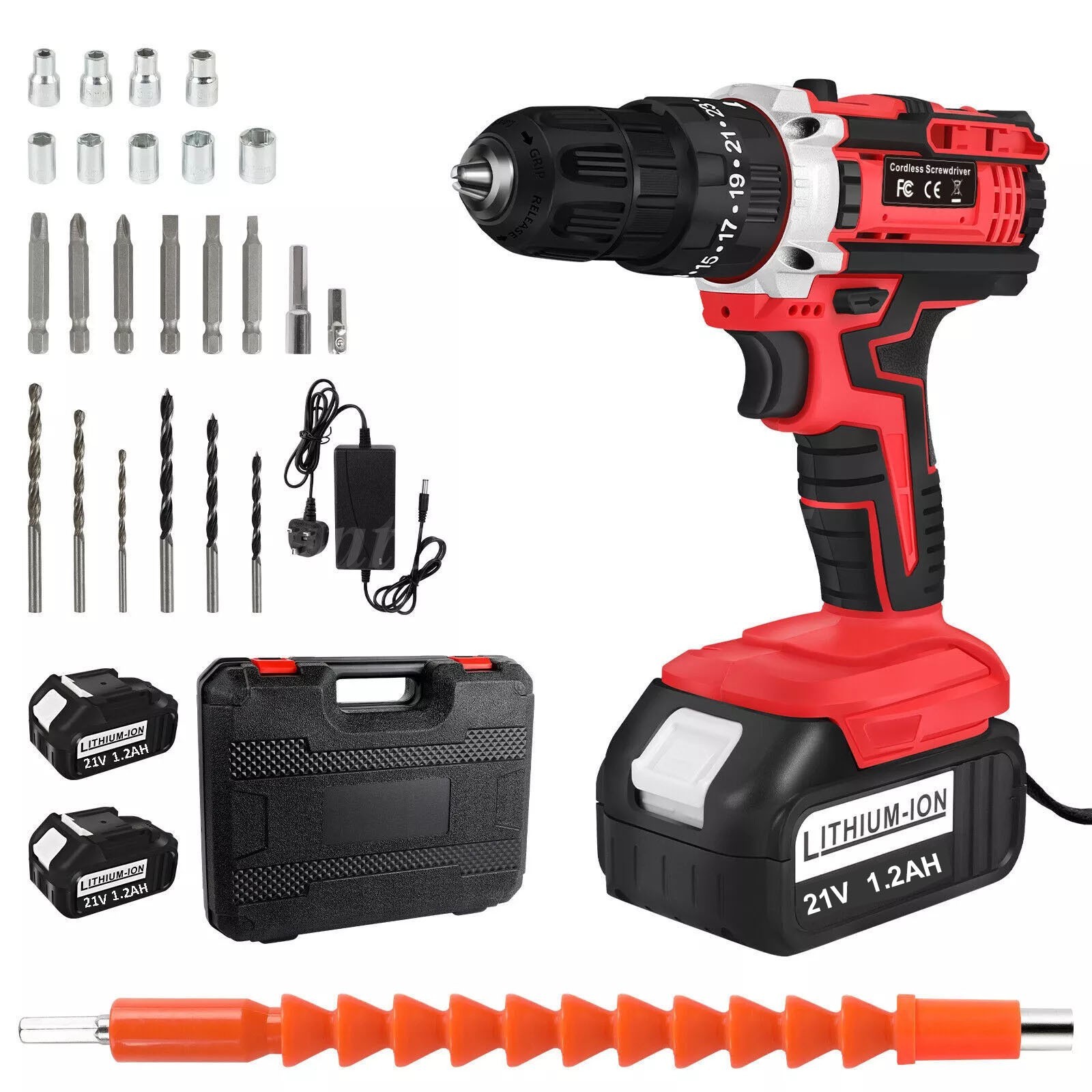 3/8&Prime; Hammer Drill Cordless Brushless Impact Driver Combo Kit W/Battery & Charger