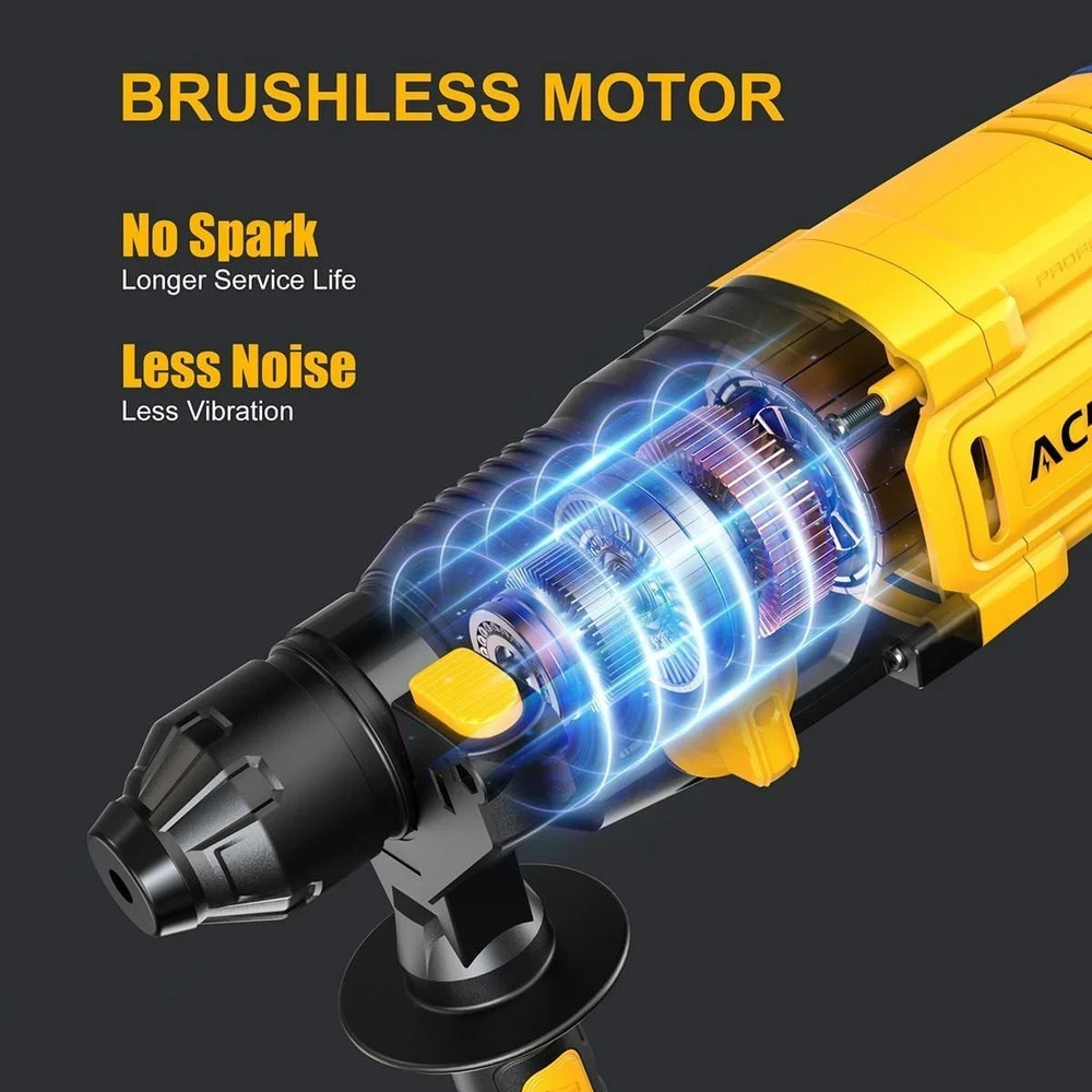 Sds-Plus Cordless Rotary Hammer Drill for Dewalt 20V Battery，Brushless Motor, Sa