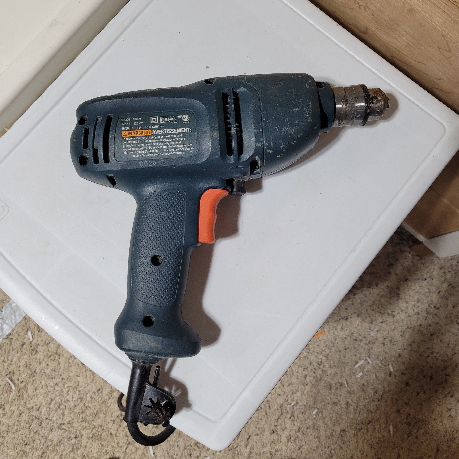 Black & Decker DR200 10mm Type 1 Corded Drill 120v 4a 0-1350rpm – WORKS