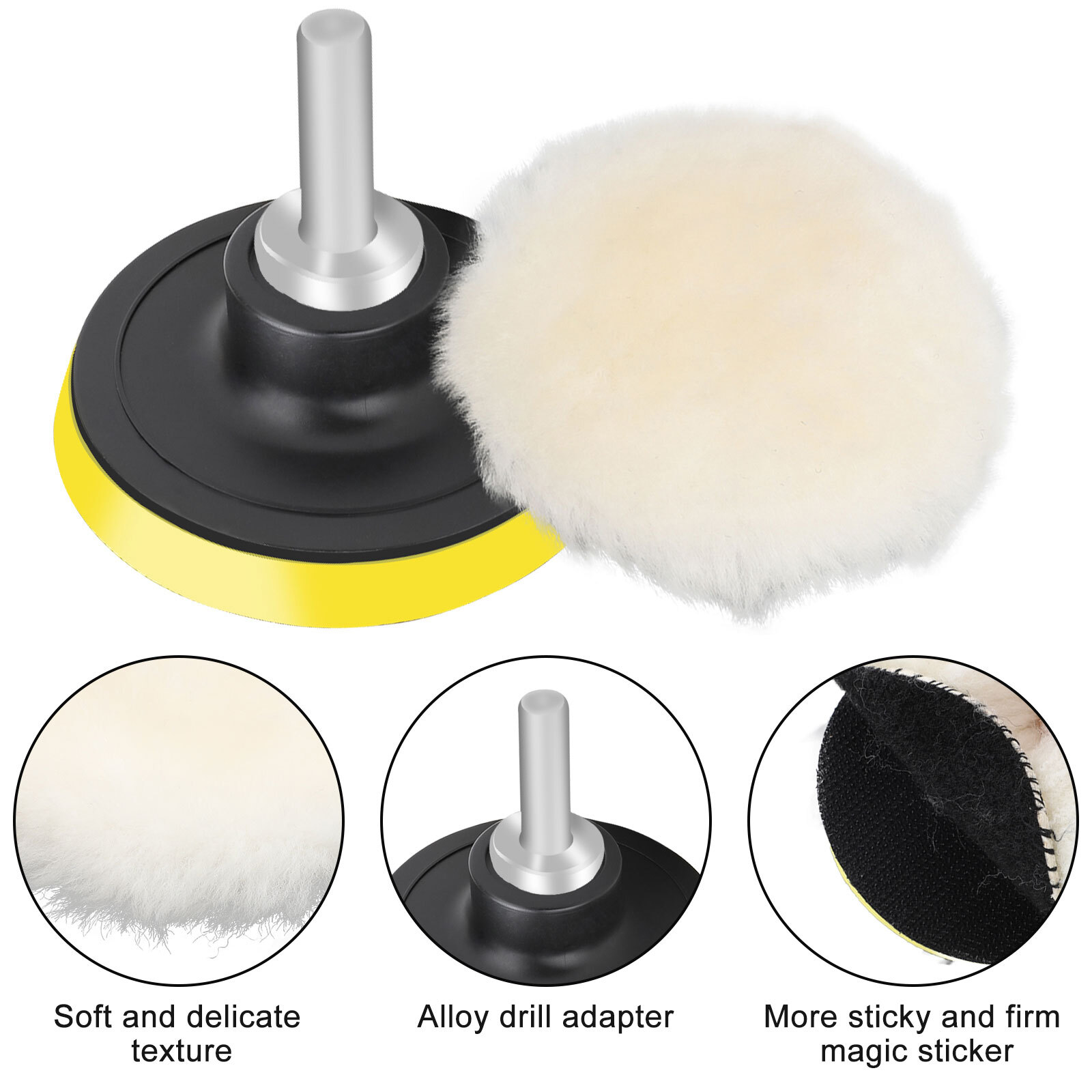 7PCS 3 Inch Polishing Pads Sponge Waxing Foam Buffing Kit Car Polisher for Drill