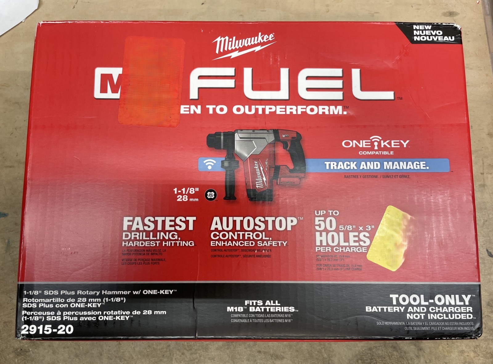 Milwaukee 2915-20 M18 FUEL 1-1/8&Prime; SDS Plus Rotary Hammer w/ ONE-KEY